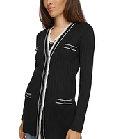 Karl Lagerfeld Paris Women's Lace-Trim Cardigan Sweater, Regular & Petite