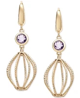 Amethyst Bezel Chandelier Drop Earrings (1-5/8 ct. t.w.) in 14k Gold-Plated Sterling Silver