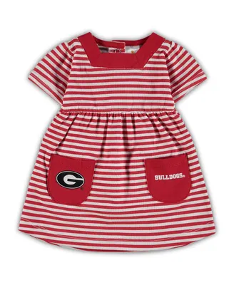 Girls Toddler Red Georgia Bulldogs Striped Dress with Pockets