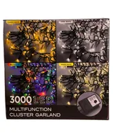 Kurt Adler 3000-Light 98' Cluster Garland with Classic Led Lights