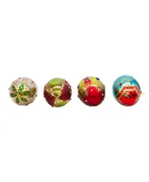 Kurt Adler 65mm Glass Egg Ornaments, 4 Piece Set