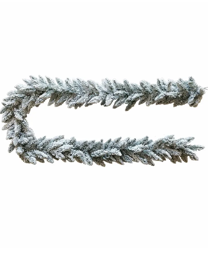 Kurt Adler 9' Flocked Snow Pine Garland