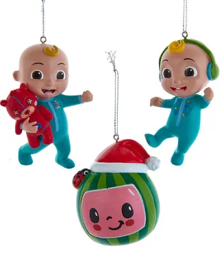 Kurt Adler Cocomelon 3-Piece Ornament Set