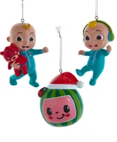 Kurt Adler Cocomelon 3-Piece Ornament Set