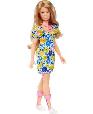 Barbie Fashionistas Doll 208 With Barbie Doll With Down Syndrome Wearing Floral Dress - Multi