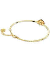 Swarovski Gold-Tone Multicolor Pave Ladybug Bangle Bracelet