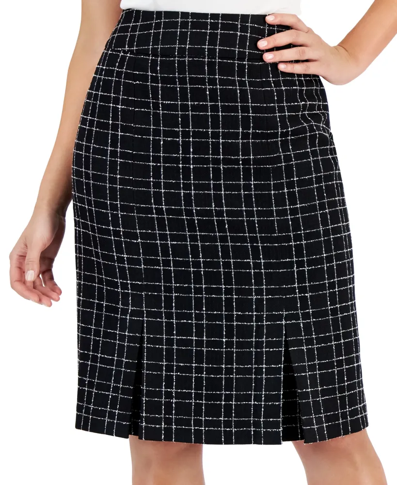 Kasper Women's Plaid Tweed Slim Skirt
