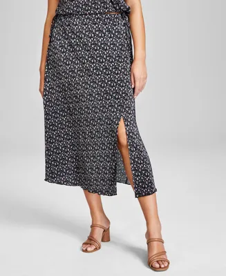 And Now This Women's Floral Print Plisse Midi Skirt, Created for Macy's