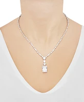 Arabella Cubic Zirconia Multi-Cut Fancy 18" Pendant Necklace in Sterling Silver