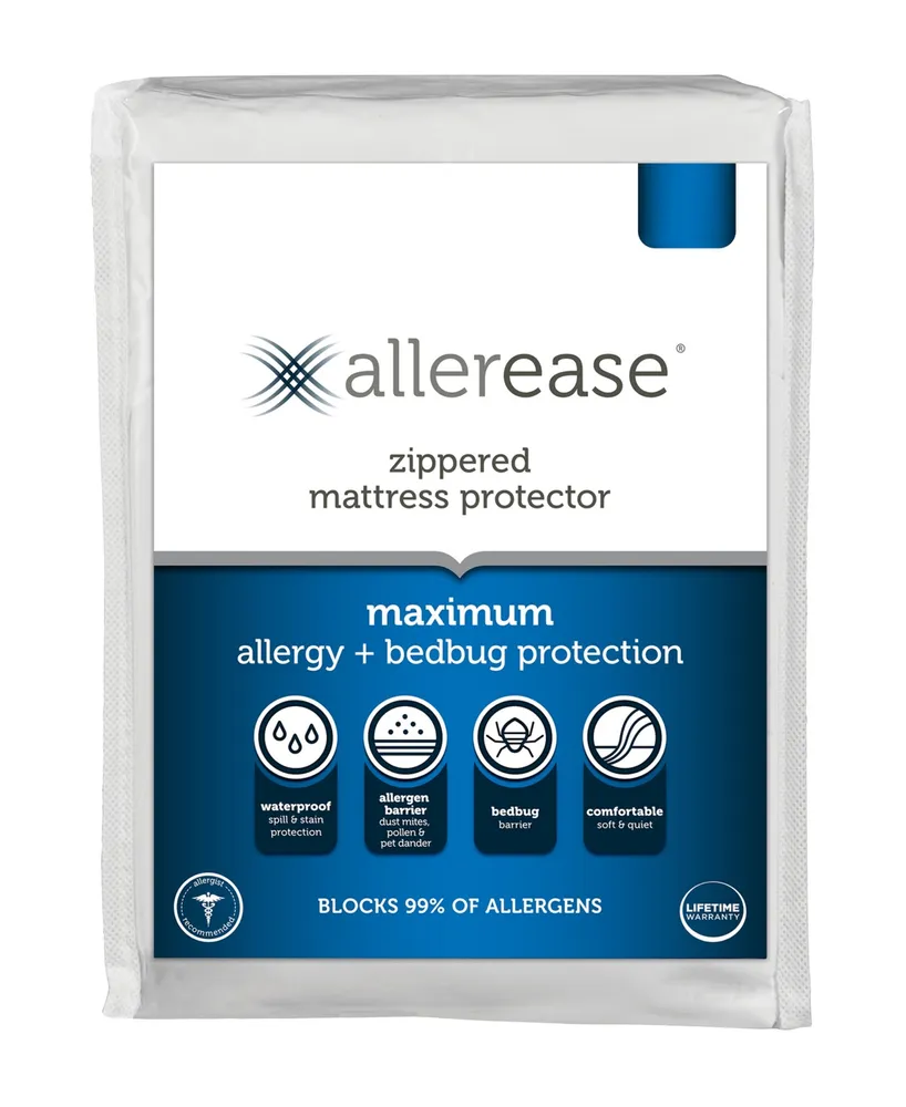 AllerEase Maximum Waterproof Allergy and Bedbug Zippered Mattress Protector