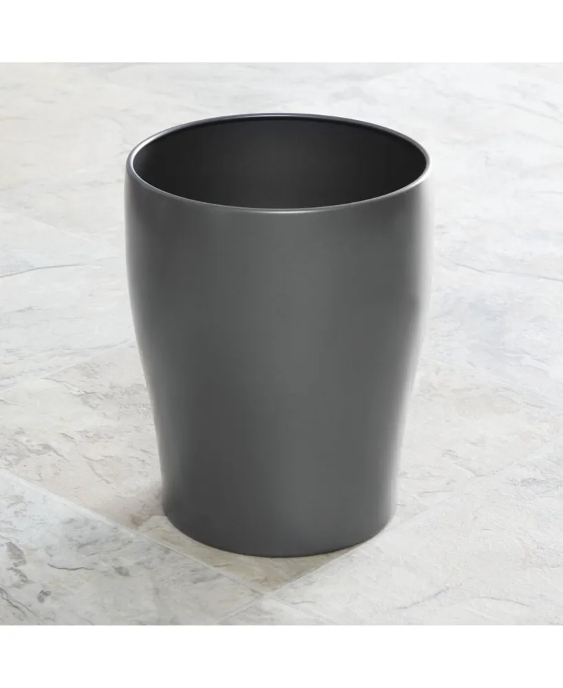mDesign Steel 1.67 Gallon Metal Trash Can Small Round Wastebasket Bin