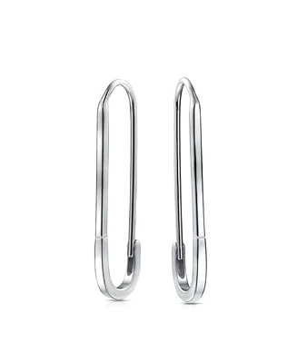 Bling Jewelry Inspirational Symbol Safety Pin Threader Drop Earrings Lapel Pin Brooch Sterling Silver