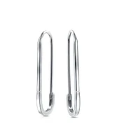 Bling Jewelry Inspirational Symbol Safety Pin Threader Drop Earrings Lapel Pin Brooch Sterling Silver