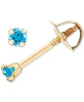 3-Pc. Set Cubic Zirconia Screwback Children's Stud Earrings in 14k Gold