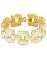 Italian Gold Stampato Panther Link Bracelet in 14k Gold