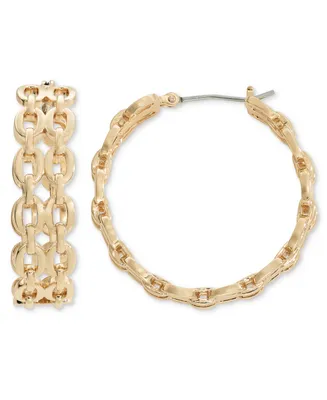 On 34th Chain Link Medium Hoop Earrings, 1.2", Created for Macy's