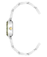 Anne Klein Women's Three Hand Quartz Two-tone Alloy Multi Faceted Crystal Lens Bracelet Watch, 23.5mm