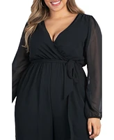 Kiyonna Plus Size Celina Chiffon Jumpsuit