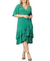 Kiyonna Plus Miranda Ruffle Wrap Dress