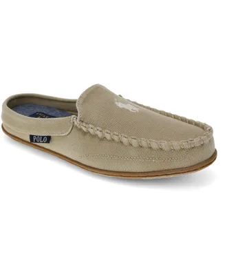 Polo Ralph Lauren Women's Collins Washed Twill Fabric Moccasin Mule Slippers