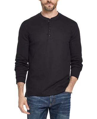 Weatherproof Vintage Men's Long Sleeved Waffle Henley T-shirt