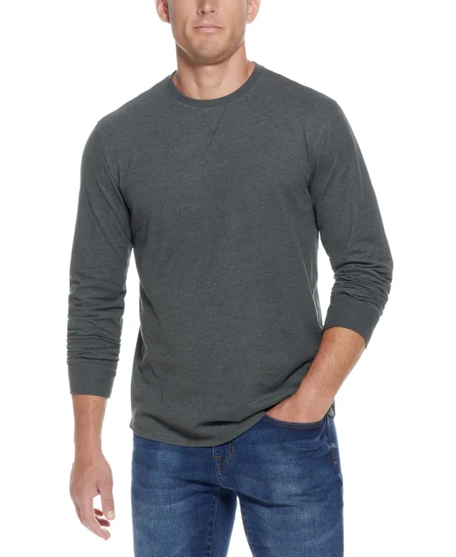 Weatherproof Vintage Men's Long Sleeved Brushed Jersey Crew Neck T-shirt