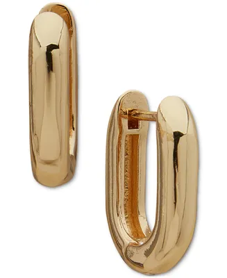Anne Klein High-Polished Oval Huggie Hoop Earrings