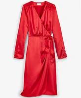 On 34th Women's Satin Wrap Dress, Created for Macy's