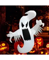 Costway 5FT Halloween Inflatable Ghost Blow-up Hanging Decoration w/ Built-in Led Lights