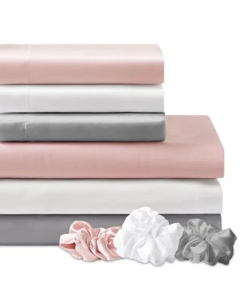 Sanders Microfiber Sheet Set With Satin Pillowcases Satin Hair Tie