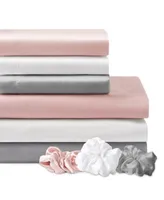 Sanders Microfiber Sheet Set With Satin Pillowcases Satin Hair Tie