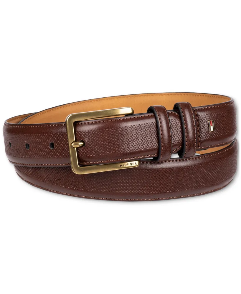 Tommy Hilfiger Men's Double-Loop Feather-Edge Belt