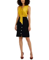 Kasper Women's Faux Snap-Front Pencil Skirt