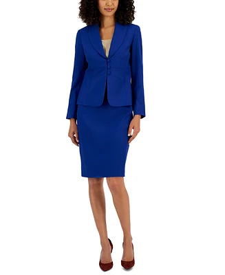 Le Suit Shawl-Collar Slim Skirt Suit, Regular and Petite Sizes