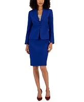 Le Suit Shawl-Collar Slim Skirt Suit, Regular and Petite Sizes