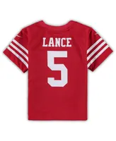 Toddler Boys and Girls Nike Trey Lance Scarlet San Francisco 49ers Game Jersey