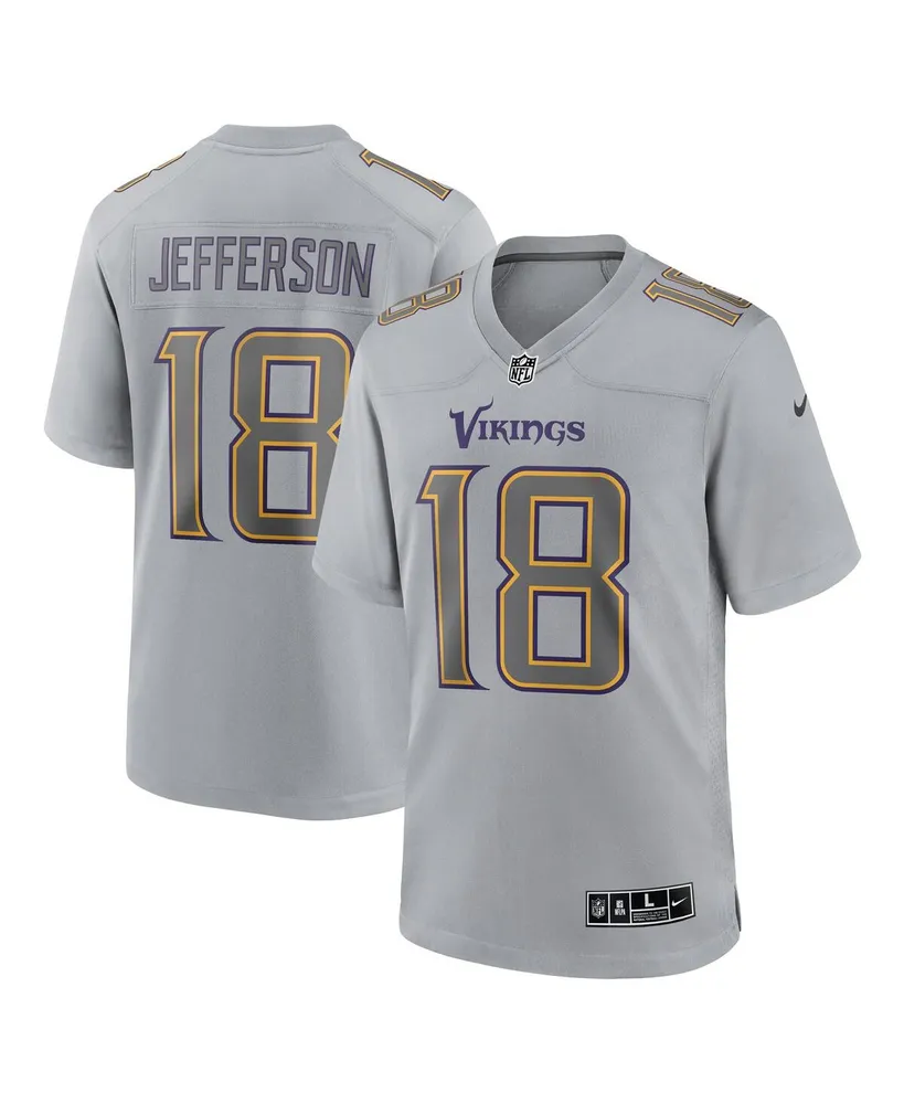 Men's Nike Justin Jefferson Gray Minnesota Vikings Atmosphere Fashion Game Jersey