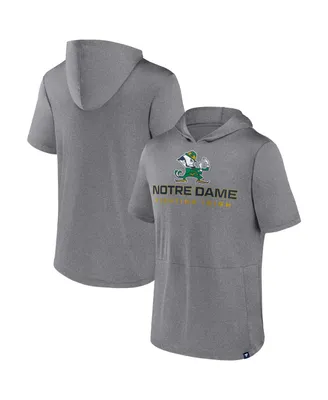 Men's Fanatics Heather Gray Notre Dame Fighting Irish Modern Stack Hoodie T-shirt