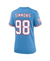 Women's Nike Jeffery Simmons Light Blue Tennessee Titans Oilers Throwback Alternate Game Player Jersey