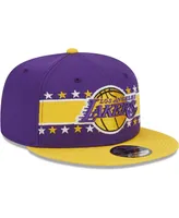 Men's New Era Purple Los Angeles Lakers Banded Stars 9FIFTY Snapback Hat