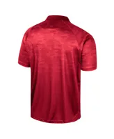 Men's Colosseum Scarlet Ohio State Buckeyes Honeycomb Raglan Polo Shirt