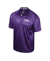 Men's Colosseum Purple Tcu Horned Frogs Honeycomb Raglan Polo Shirt