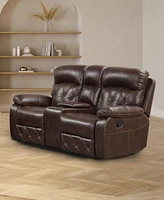 Furniture of America Wallace 73" Faux Leather Manual Recliner Loveseat