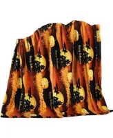 Kate Aurora Ultra Soft & Cozy Oversized Halloween Flying Witches Plush Throw Blanket Cover - 50 in. W x 60 in. L