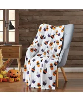 Kate Aurora Halloween Jack O Lanterns & Spooky Ghosts Cupcakes Oversized Accent Throw Blanket - 50 In. W X 70 In. L