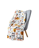 Kate Aurora Halloween Trick Or Treat Happy Pumpkins Ultra Soft & Plush Oversized Accent Throw Blanket - 50 In. W X 70 In. L