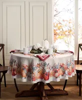 Elrene Botanical Harvest Pumpkin Engineered Tablecloth