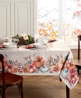 Elrene Botanical Harvest Pumpkin Engineered Tablecloth, 52" x 70"