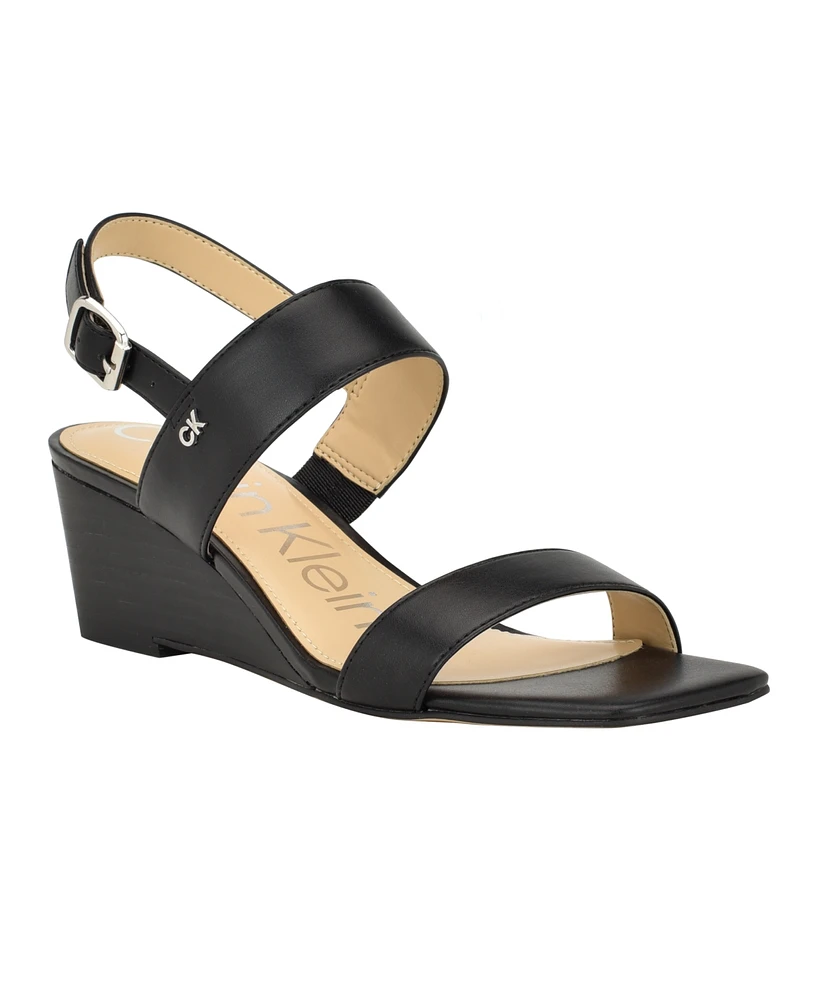 Calvin Klein Women's Kayor Strappy Open Toe Wedge Sandals