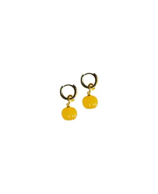 seree Harvest — Pumpkin Jade stone charm earrings